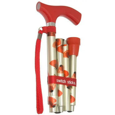 Switch Sticks® Folding Cane Aluminum 32 to 37 Inch Height Poppies Print (1049992_EA)