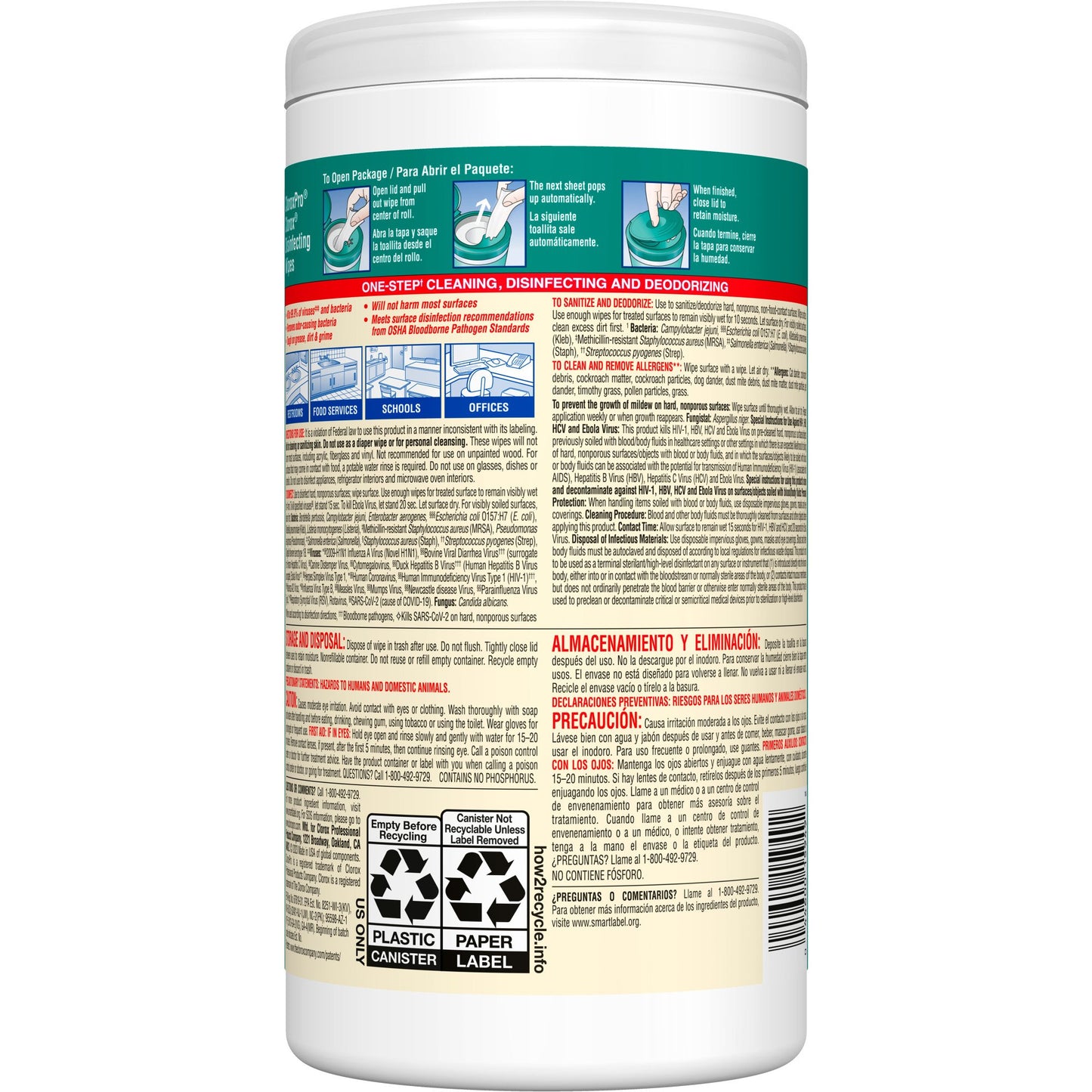 CloroxPro™ Clorox® Surface Disinfectant Premoistened Manual Pull Wipe 75 Count Canister Fresh Scent NonSterile (908190_BX)
