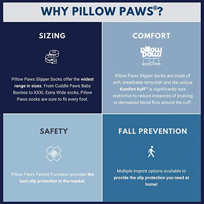 Pillow Paws® 360° Imprint Slipper Socks Unisex Adult 3X-Large / X-Wide All Around Tread Single Patient Use Royal Blue (554158_CS)