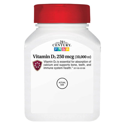 21st Century® Vitamin Supplement Vitamin D 2,000 IU Strength Tablet 110 per Bottle (852701_BT)