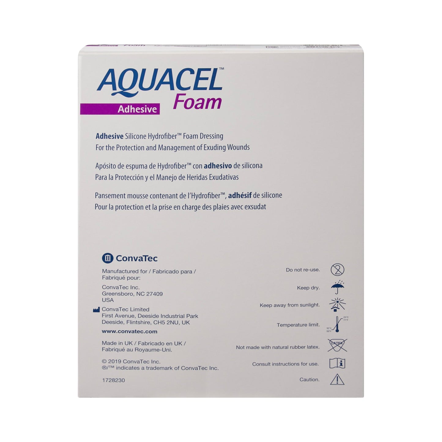 Aquacel® Foam Dressing 7 X 8 Inch With Border Waterproof Film Backing Silicone Adhesive Sacral Sterile (802599_BX)
