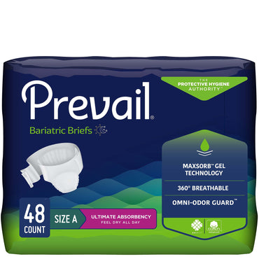 Prevail® Bariatric Unisex Adult Incontinence Brief Bariatric Size A Disposable Heavy Absorbency (653235_BG)
