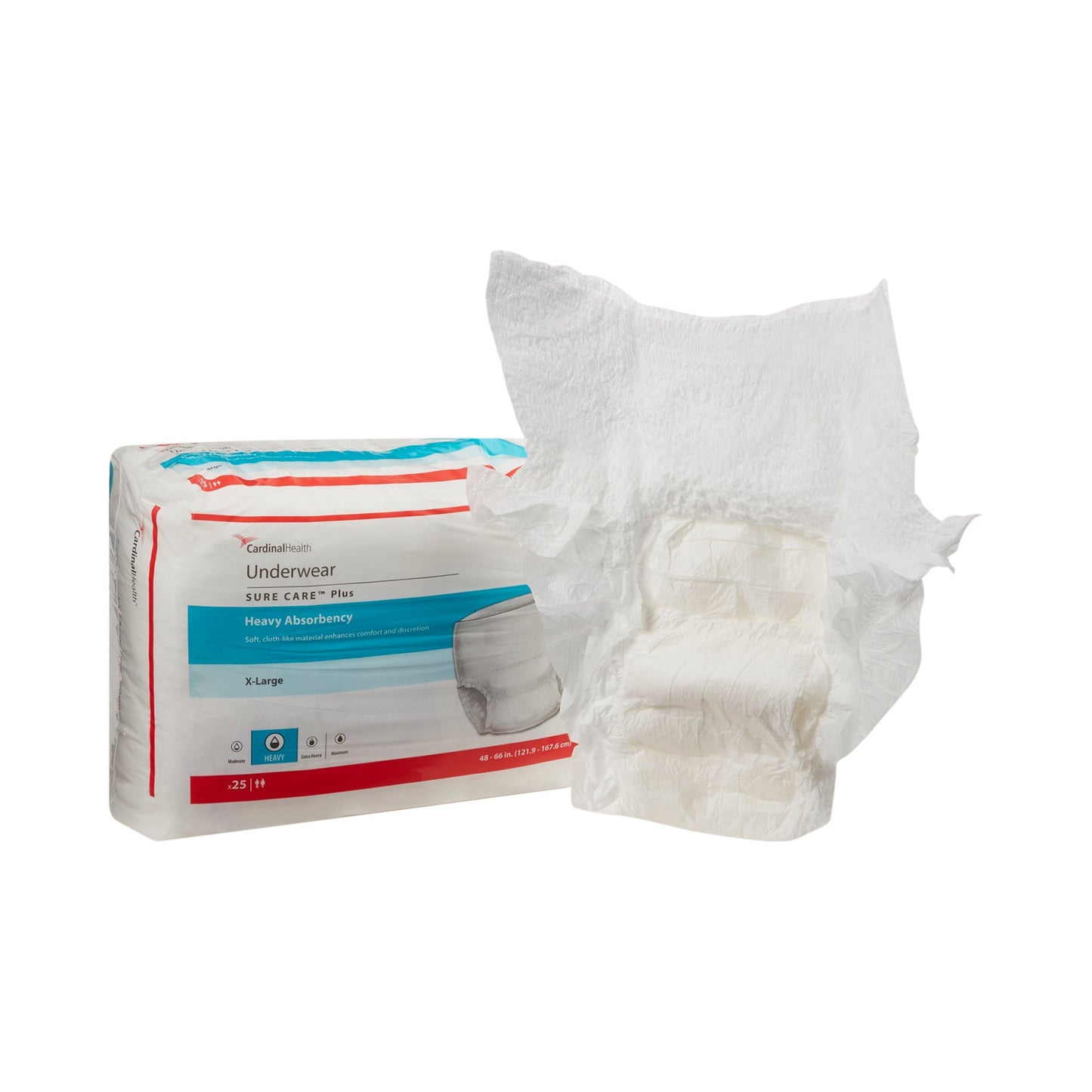Sure Care™ Plus Unisex Adult Absorbent Underwear Pull On with Tear Away Seams X-Large Disposable Heavy Absorbency (829960_CS)