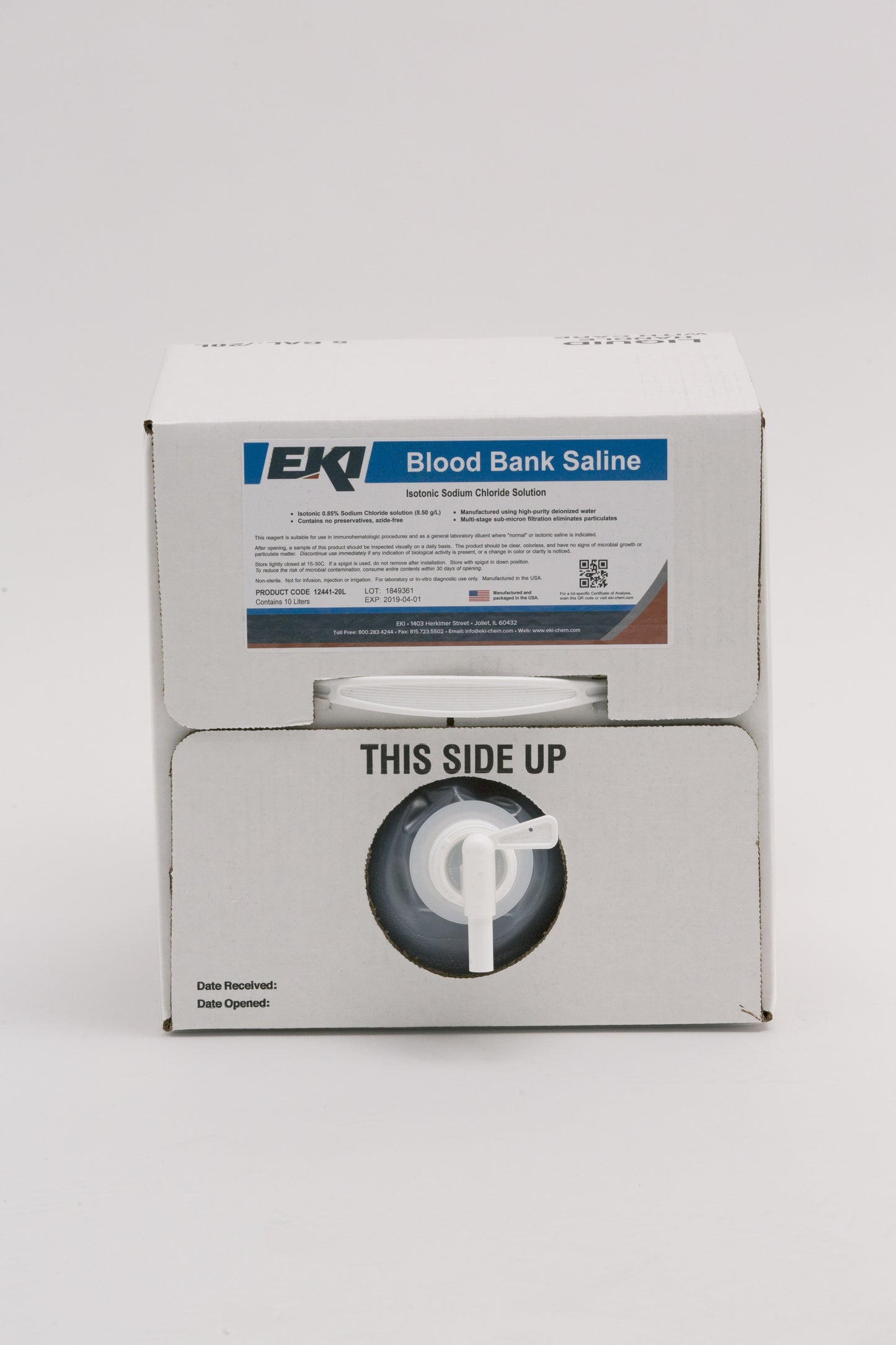 EK Industries Inc Immunohematology Reagent Saline Blood Bank 0.85% 20 Liter (887507_EA)