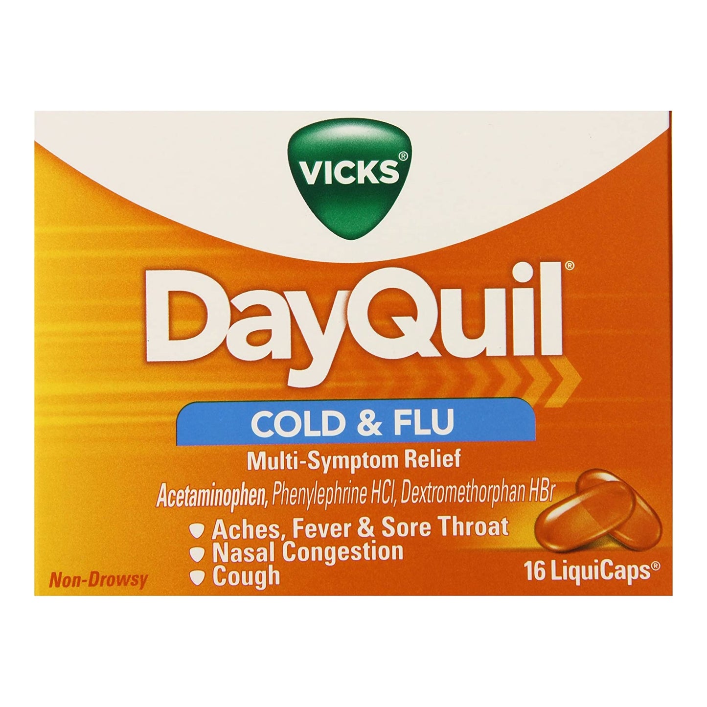 Vicks® Cold and Cough Relief 325 mg - 10 mg - 5 mg Strength Gelcap 16 per Box (1114165_BX)