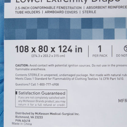 McKesson Orthopedic Drape Lower Extremity Drape 108 W X 80 W X 124 L Inch Sterile (1101282_PK)