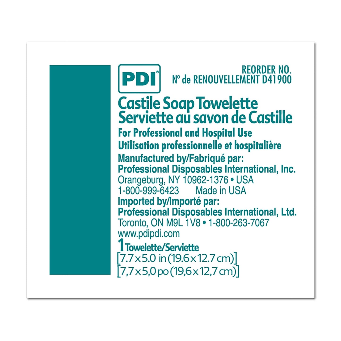 PDI® Castile Soap Towelette Individual Packet Scented 100 Count (120257_BX)