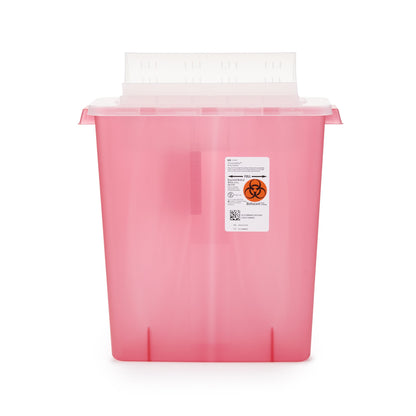 In-Room™ Sharps Container Translucent Red Base 16-1/4 H X 13-3/4 W X 6 D Inch Horizontal Entry 3 Gallon (206348_EA)