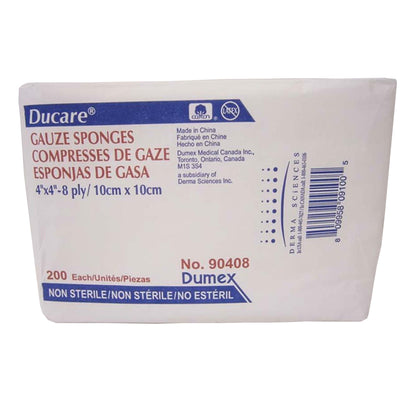 Ducare Gauze Sponge 4 X 4 Inch 8-Ply NonSterile 200 per Pack (645797_CS)