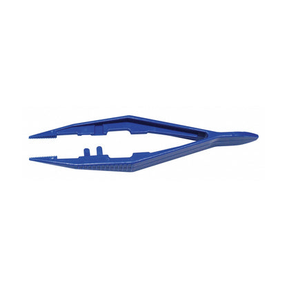 Medique® Tweezers 4-1/2 Inch Length Floor / Office Grade Plastic NonSterile Thumb Handle Straight Serrated Tips (1113871_BG)