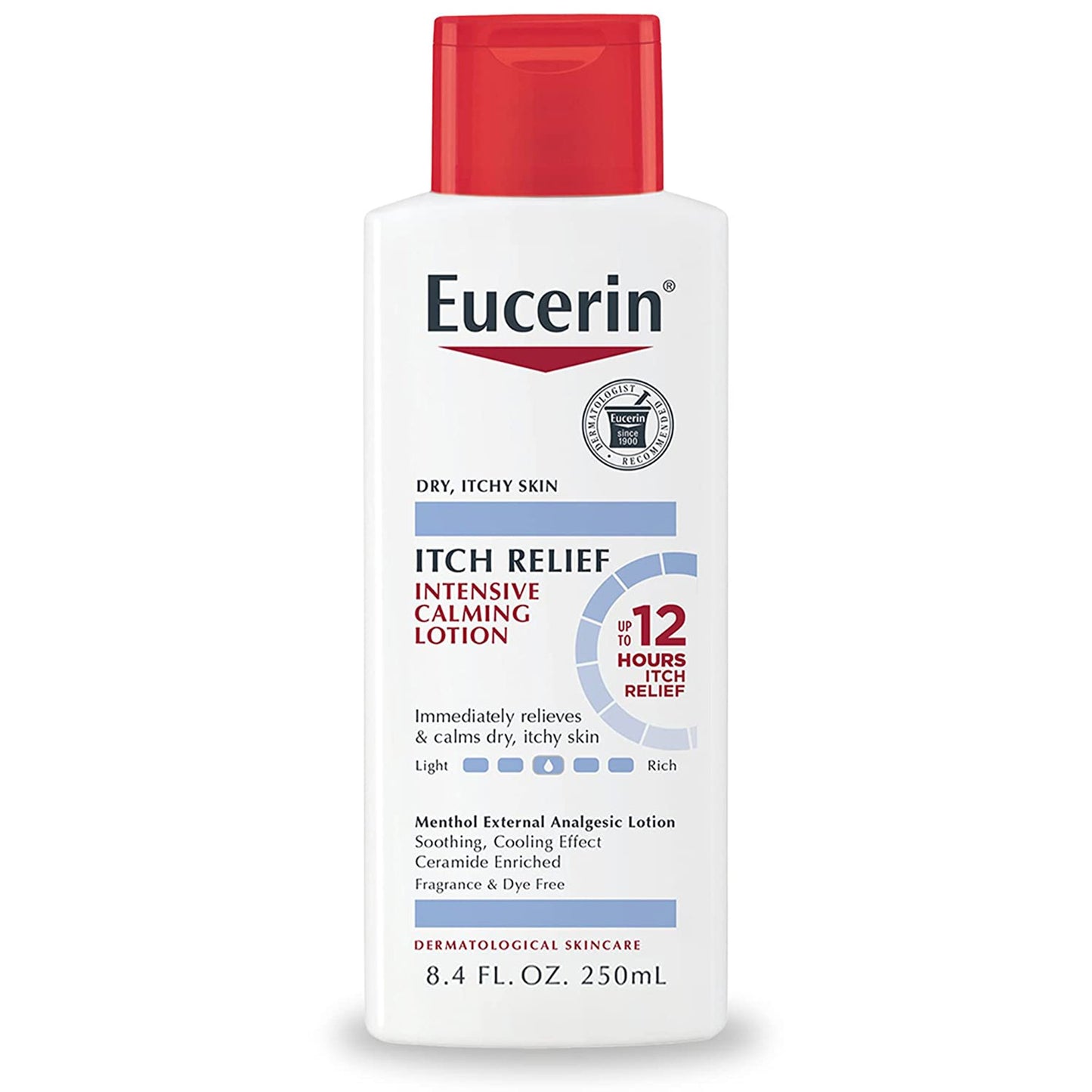 Eucerin® Itch Relief Intensive Calming Lotion Hand and Body Moisturizer 8.4 oz. Bottle Unscented Lotion (1231874_EA)