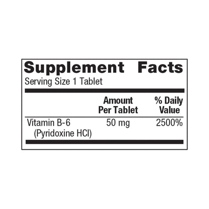Geri-Care® Vitamin Supplement Vitamin B6 50 mg Strength Tablet 100 per Bottle (884267_EA)