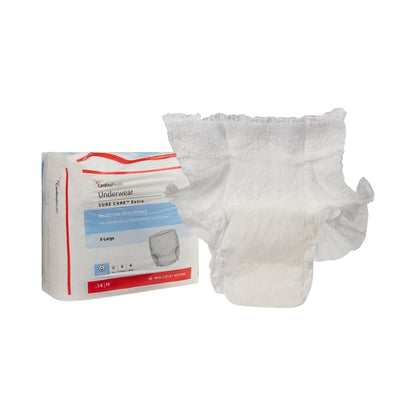 Sure Care™ Extra Unisex Adult Absorbent Underwear Pull On with Tear Away Seams X-Large Disposable Moderate Absorbency (814885_CS)