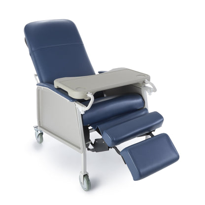 McKesson 3-Position Recliner Blue Vinyl 2 Locking Casters (1065254_EA)
