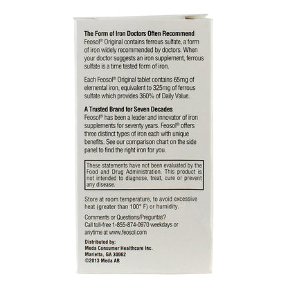 Feosol® Mineral Supplement Iron 65 mg Strength Tablet 120 per Bottle (873069_BT)