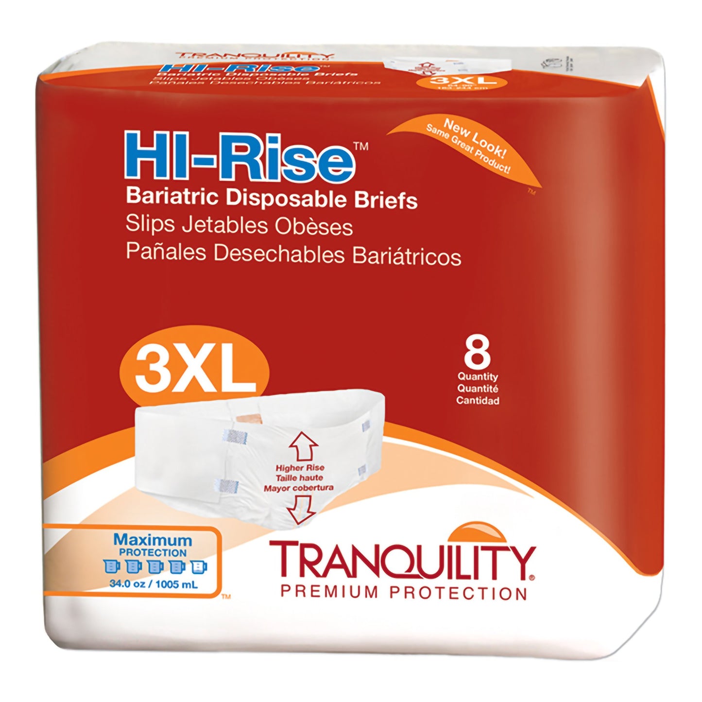 Tranquility® HI-Rise™ Bariatric Unisex Adult Incontinence Brief 3X-Large Disposable Heavy Absorbency (722309_BG)