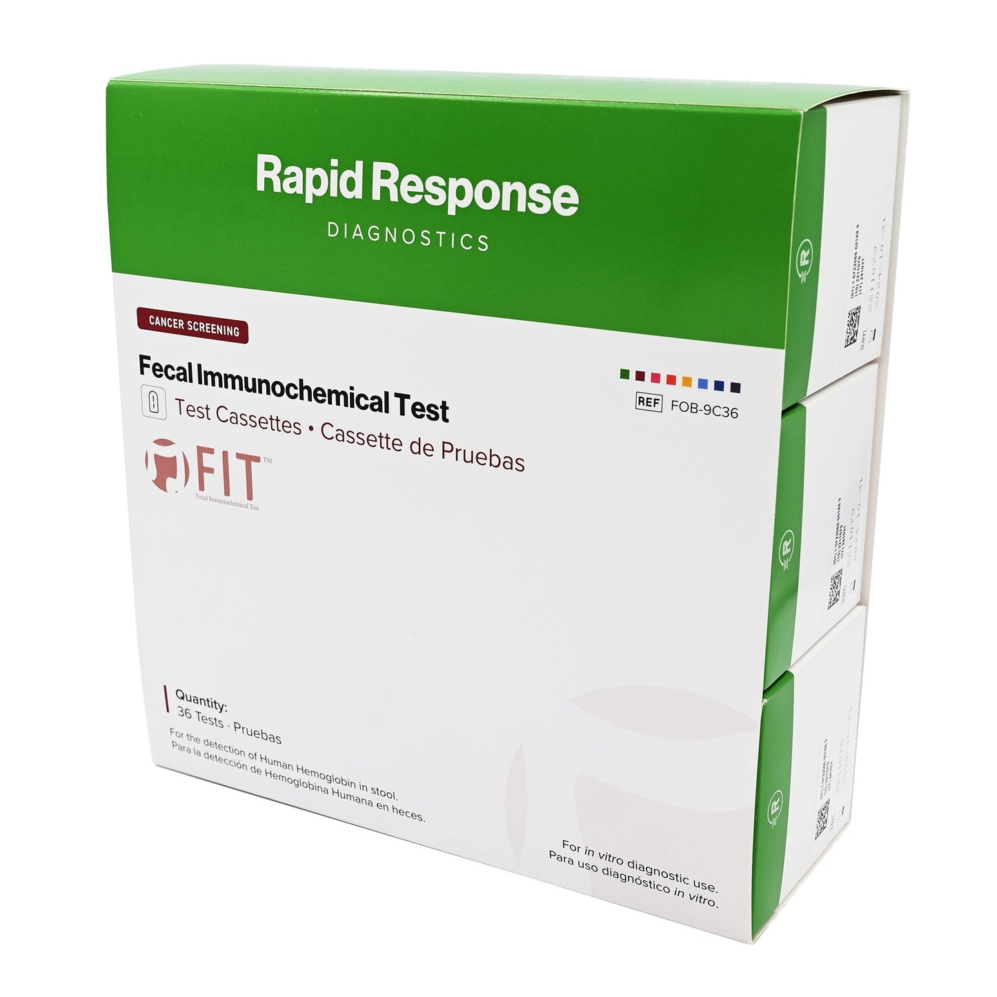 Rapid Response™ Cancer Screening Test Kit Fecal Occult Blood Test (iFOB or FIT) 36 Tests CLIA Waived (922919_BX)