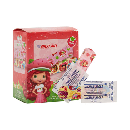 American® White Cross Stat Strip® Adhesive Strip 3/4 X 3 Inch Plastic Rectangle Kid Design (Strawberry Shortcake) Sterile (980580_CS)