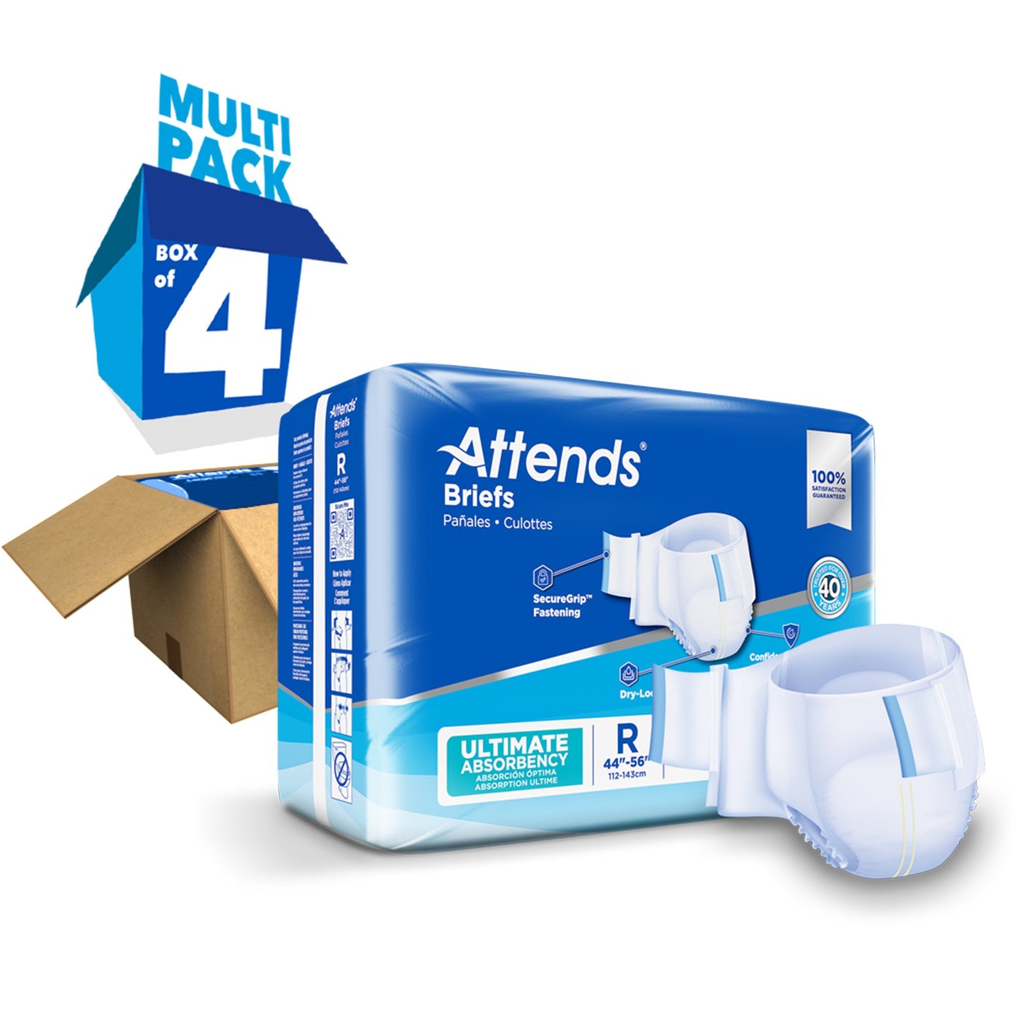 Attends® Advanced Unisex Adult Incontinence Brief Regular Disposable Heavy Absorbency (950224_CS)