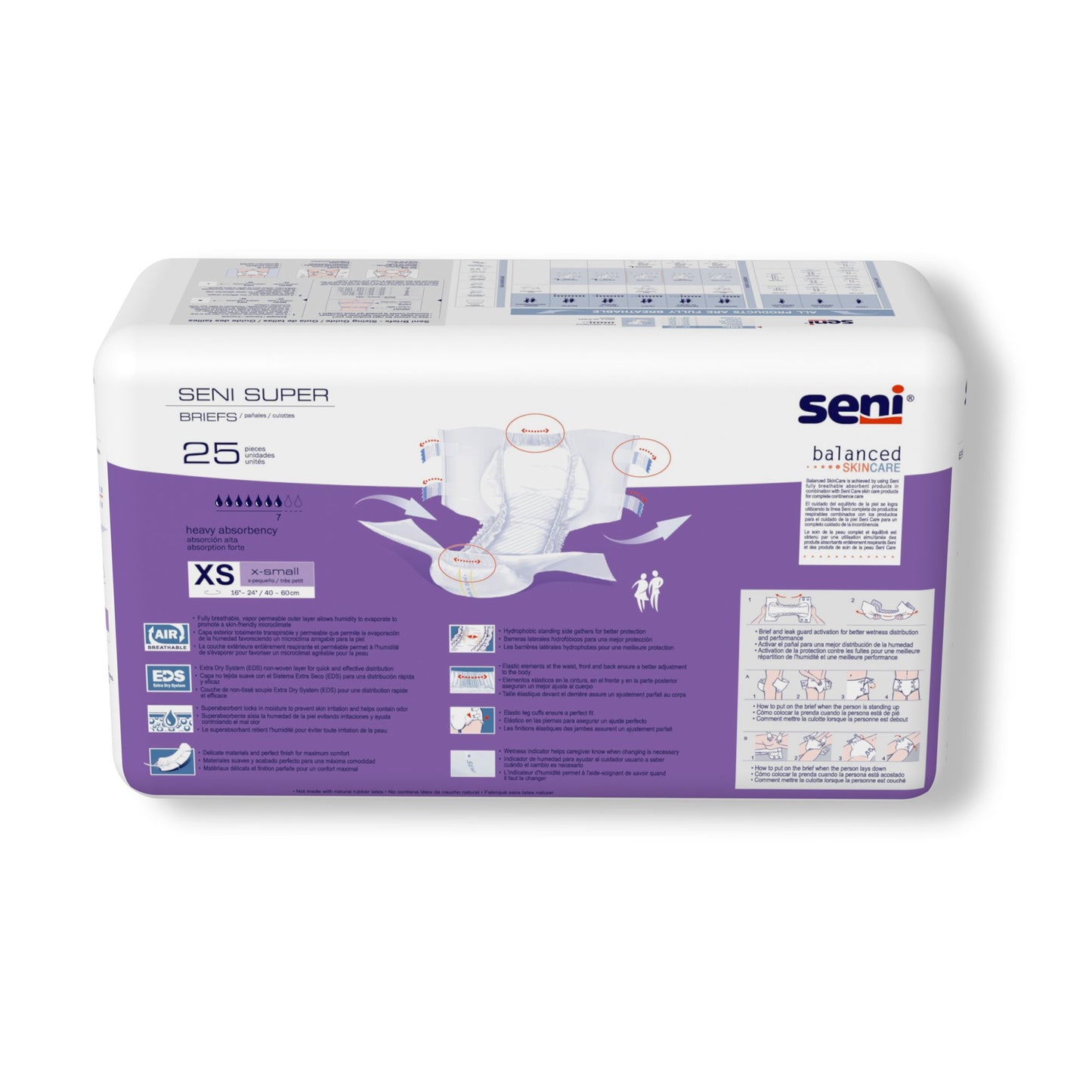 Seni® Super Unisex Adult Incontinence Brief X-Small Disposable Heavy Absorbency (1163833_PK)