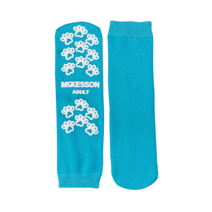 McKesson Terries™ Slipper Socks Unisex Adult Large Single Tread Single Patient Use Teal (334874_PR)