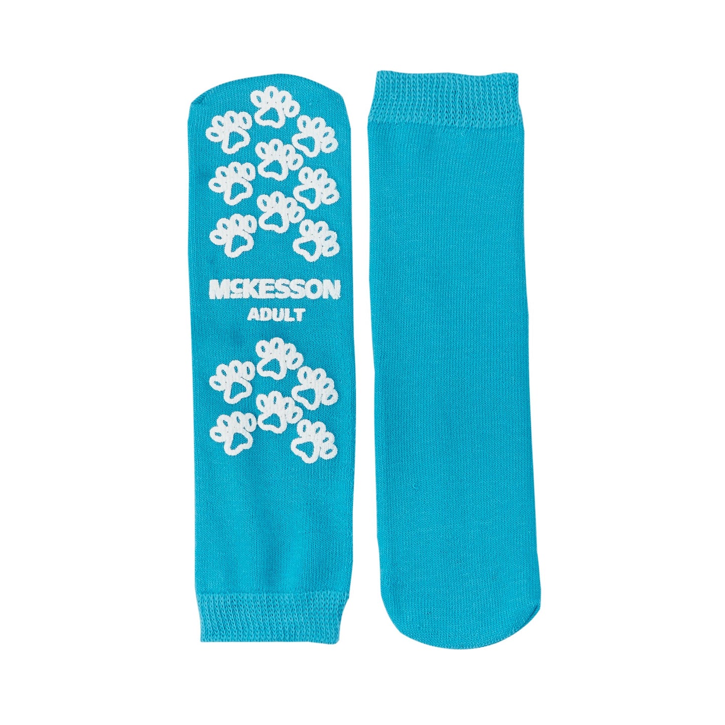 McKesson Terries™ Slipper Socks Unisex Adult Large Single Tread Single Patient Use Teal (334874_CS)