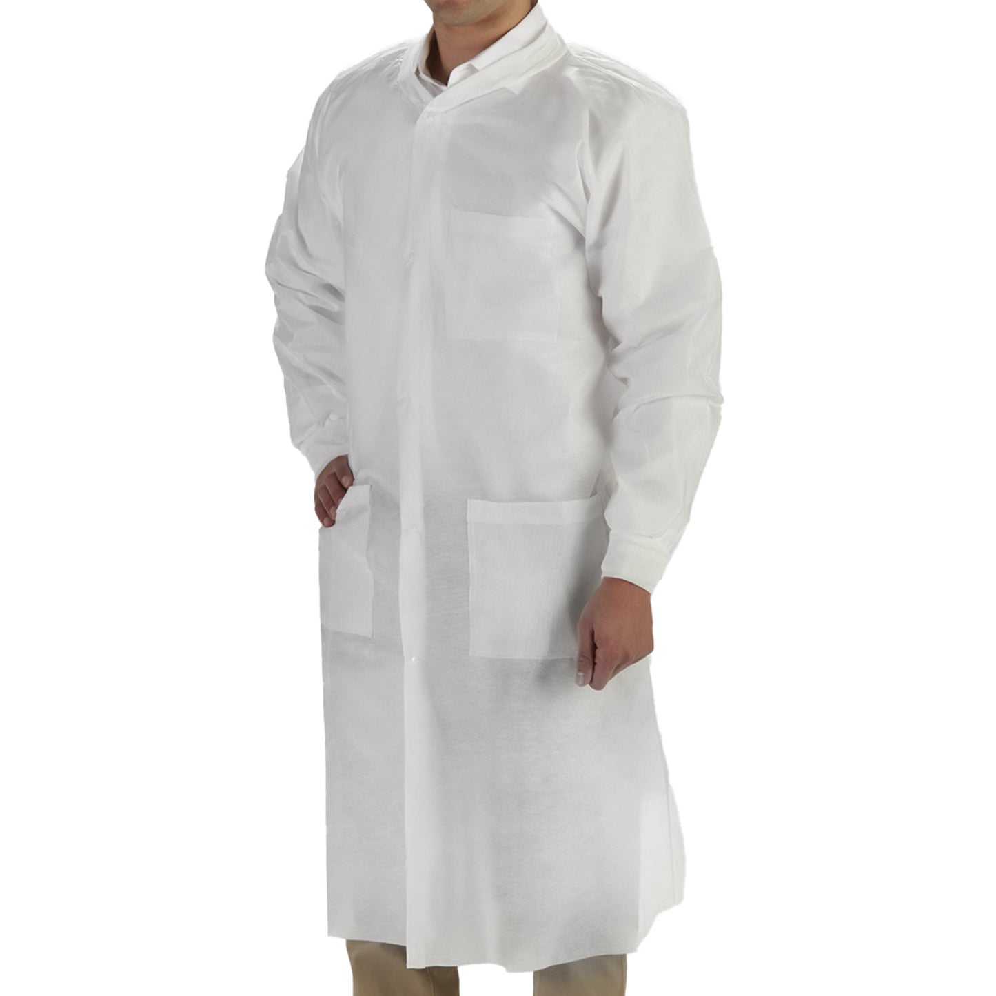 LabMates® Lab Coat White X-Large Knee Length SMS Disposable (1149930_BG)