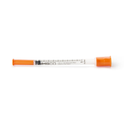 AIMSCO® Standard Insulin Syringe with Needle 1 mL 1/2 Inch 28 Gauge NonSafety Ultra Thin Wall (1182679_CS)