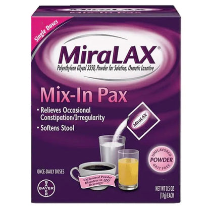 MiraLAX® Laxative Powder 24 per Box 17 Gram Strength Polyethylene Glycol 3350 (720751_BX)
