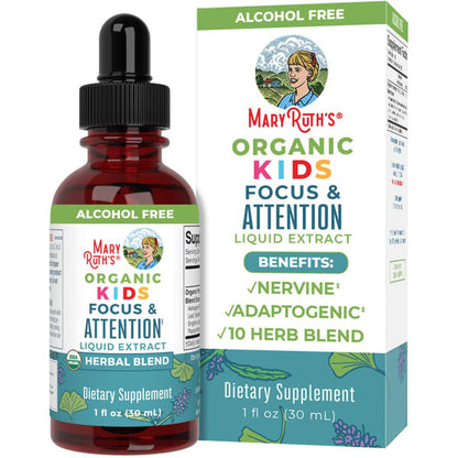 Mary Ruth's® Organic Kids Focus & Attention Dietary Supplement Organic Proprietary Blend 1,180 mg Strength Drop 1 oz. (1271770_EA)