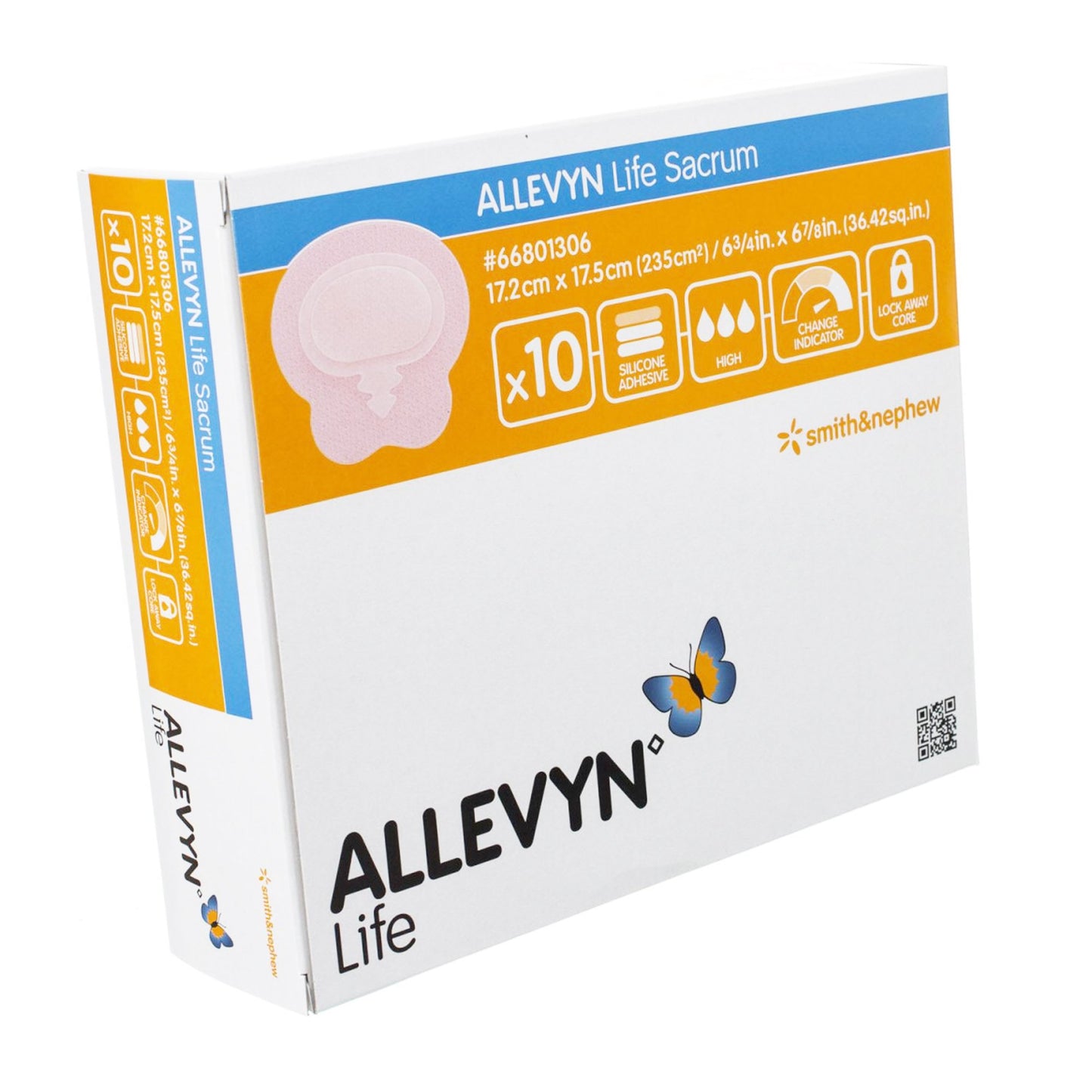 Allevyn Life Foam Dressing 6-3/4 X 6-7/8 Inch With Border Film Backing Silicone Gel Adhesive Sacral Sterile (839950_EA)