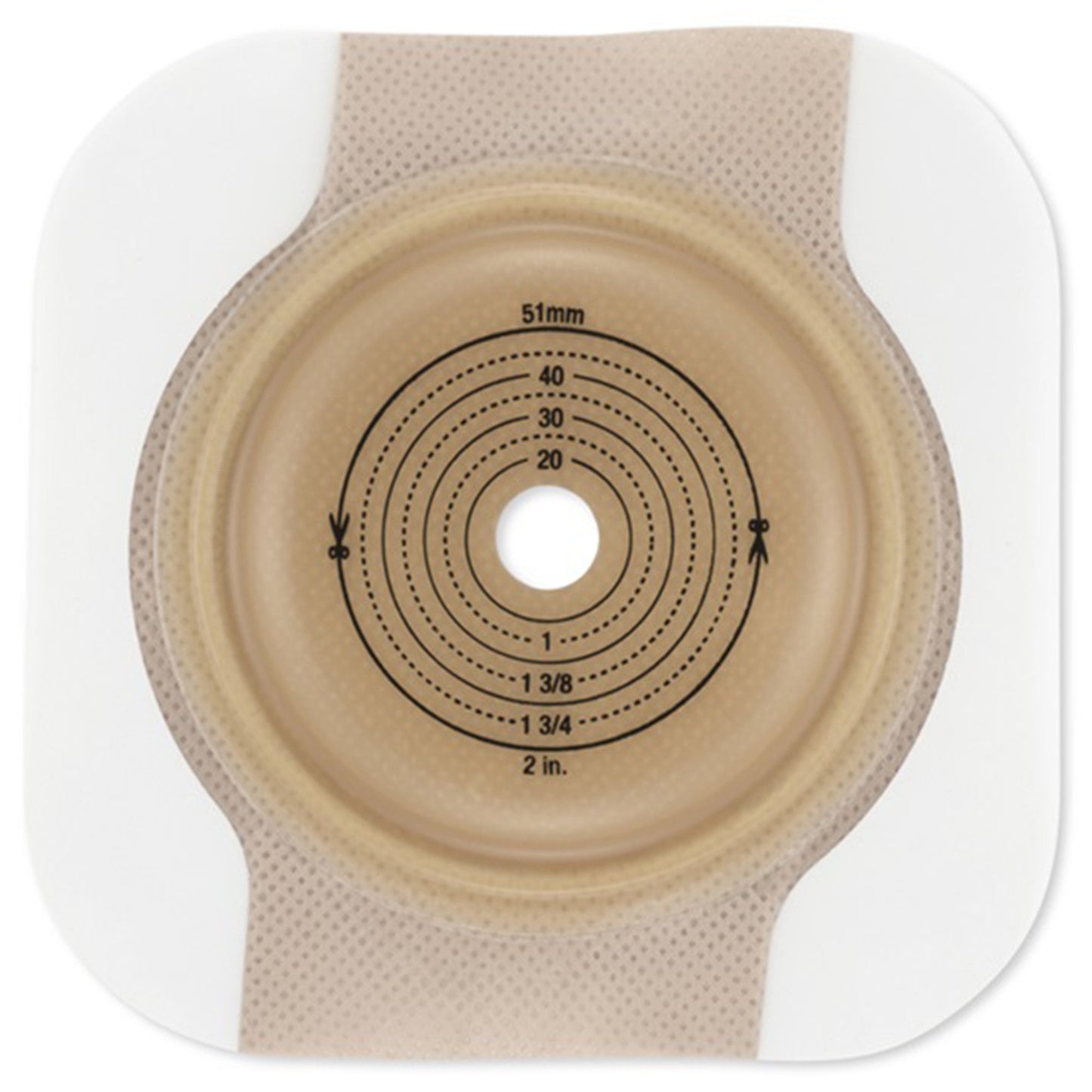 New Image™ CeraPlus™ Ostomy Barrier Trim to Fit, Extended Wear Adhesive Tape Borders 57 mm Flange Red Code System Up to 1-1/2 Inch Opening (1158424_EA)