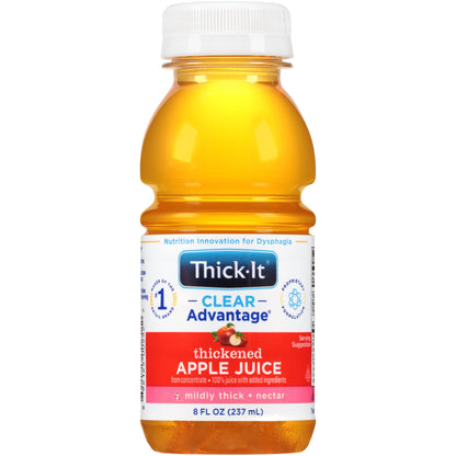 Thick-It® Clear Advantage® Thickened Beverage 8 oz. Bottle Apple Flavor Liquid IDDSI Level 2 Mildly Thick (803175_CS)
