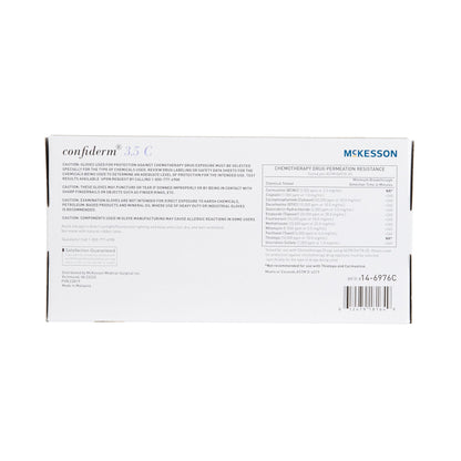 McKesson Confiderm® 3.5C Exam Glove Medium NonSterile Nitrile Standard Cuff Length Textured Fingertips Blue Chemo Tested (765875_CS)