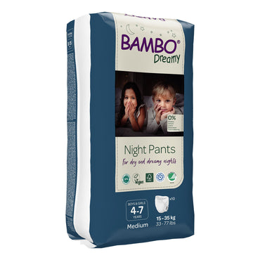 Bambo® Dreamy Night Pant Unisex Youth Training Pants Pull On with Tear Away Seams Size 4 to 7 Years Disposable Heavy Absorbency (1255464_PK)