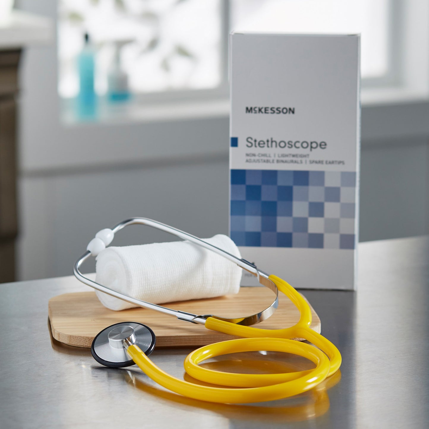 McKesson General Exam Stethoscope Yellow 1-Tube 21 Inch Tube Single Sided Chestpiece (363741_EA)