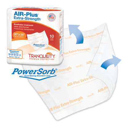 Tranquility® AIR-Plus Extra-Strength Disposable Underpad 30 X 36 Inch Powersorb® Material Heavy Absorbency (816458_BG)