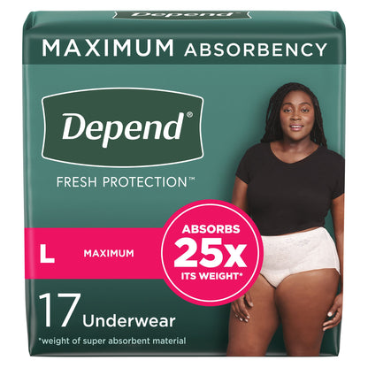 Depend® Fresh Protection Female Adult Absorbent Underwear Waistband Style Large Disposable Heavy Absorbency (1090308_PK)