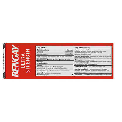 Bengay® Ultra Strength Topical Pain Relief 30% - 10% - 4% Strength Camphor / Menthol / Methyl Salicylate Cream 4 oz. (861389_CS)