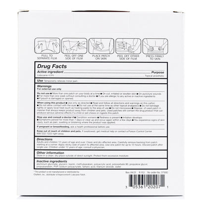 Major Pharmaceuticals Topical Pain Relief 4% Strength Lidocaine Patch 30 per Box (1218095_CT)