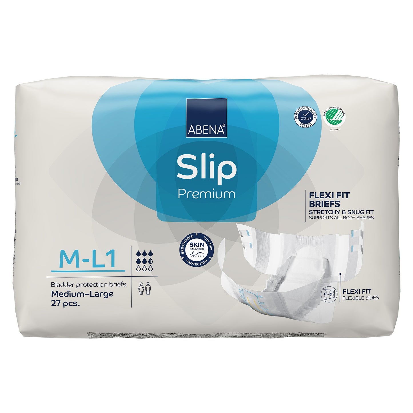 Abena Slip Flexi Fit Unisex Adult Incontinence Brief Medium / Large Disposable Moderate Absorbency (1246189_PK)