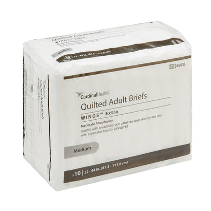 Wings™ Extra Quilted Unisex Adult Incontinence Brief Medium Disposable Moderate Absorbency (780352_CS)