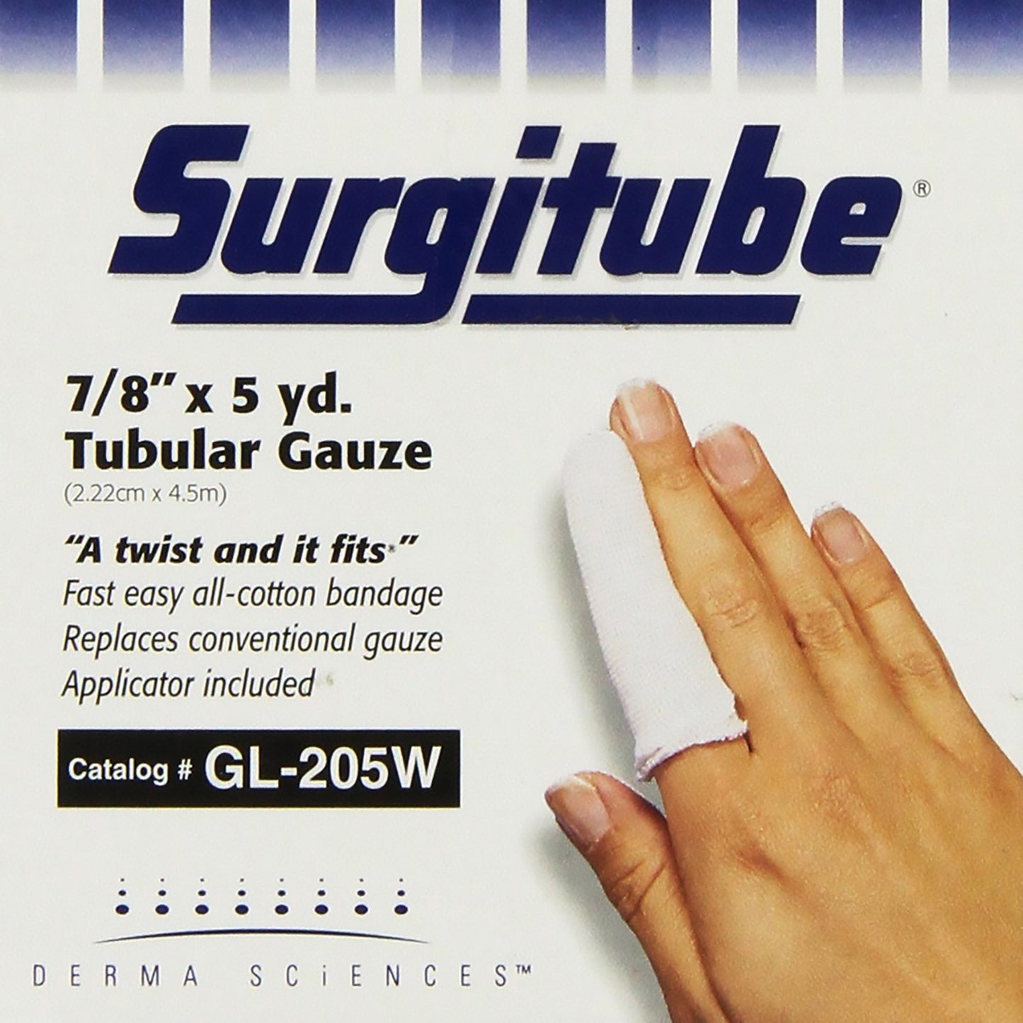 Surgitube® Tubular Retainer Dressing Cotton 7/8 Inch X 5 Yard Size 2 White Large Finger / Toe NonSterile (256141_EA)