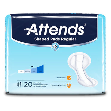 Attends® Shaped Pads Regular Bladder Control Pad 12 X 25.2 Inch Heavy Absorbency Polymer Core One Size Fits Most (1186541_CS)