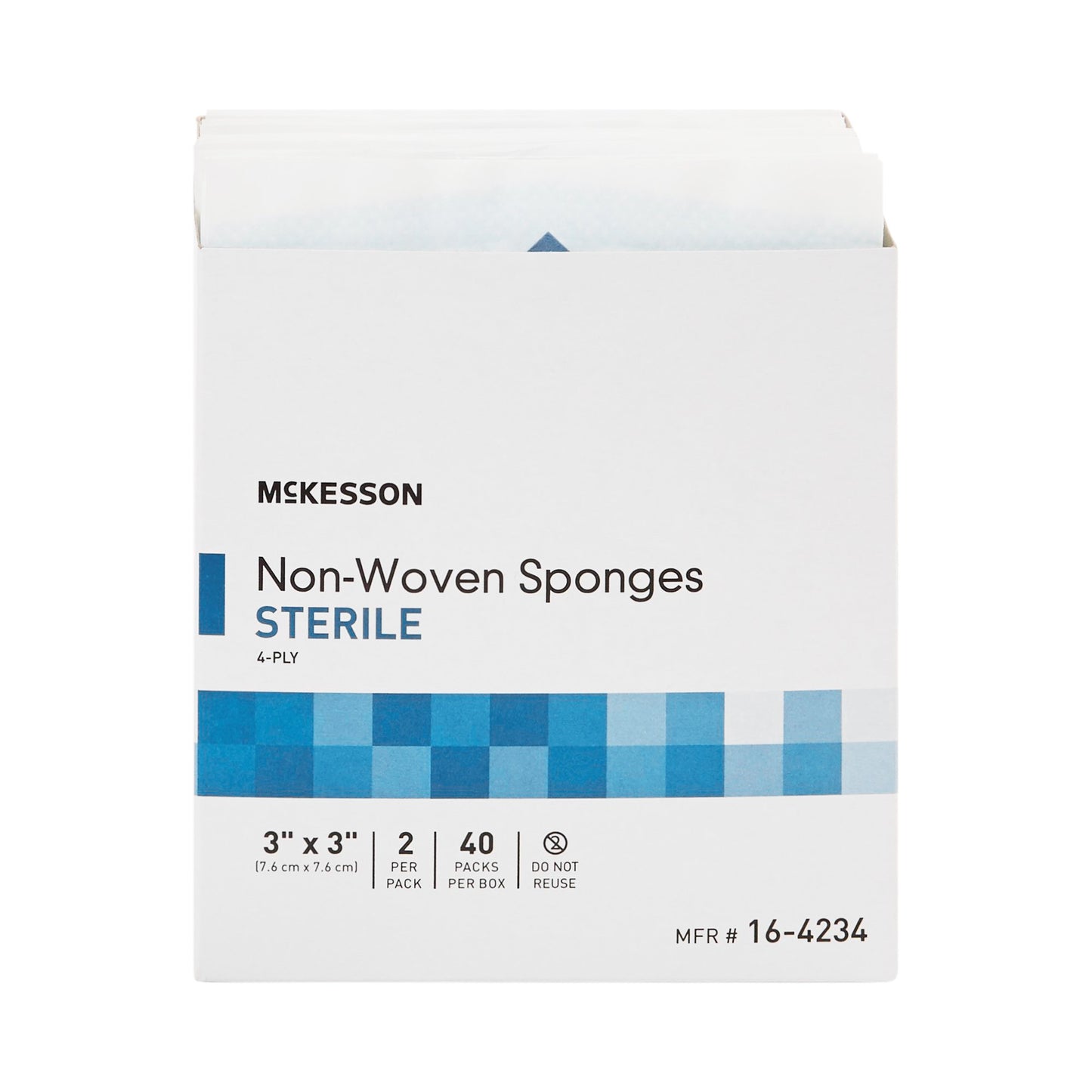 McKesson Nonwoven Sponge 3 X 3 Inch 4-Ply Sterile 2 per Pack (446054_PK)