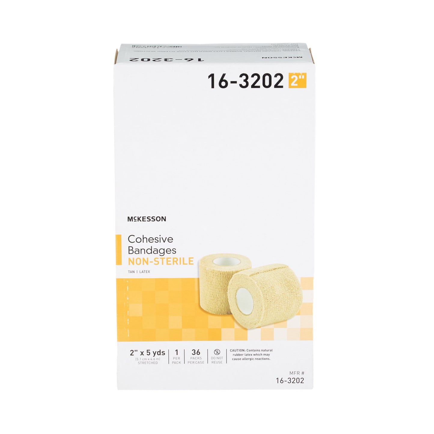 McKesson Cohesive Bandage 2 Inch X 5 Yard Self-adherent Closure Tan NonSterile Standard Compression (464152_CS)