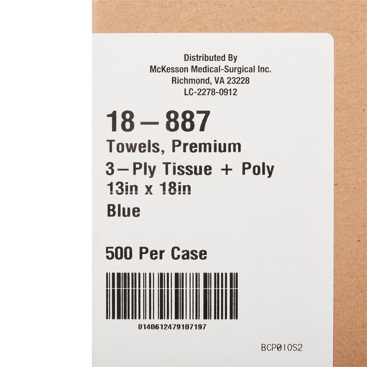 McKesson Procedure Towel 13 W X 18 L Inch Blue NonSterile (164757_CS)