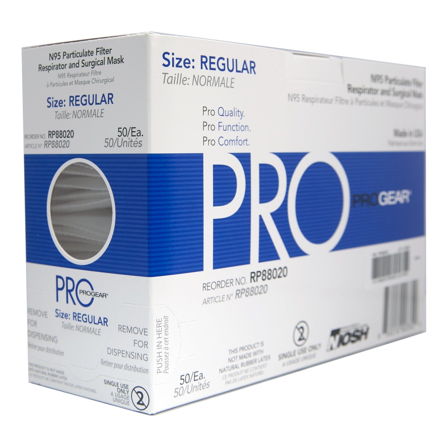 ProGear® Particulate Respirator / Surgical Mask Medical N95 ASTM Level 3 Elastic Strap Regular (1181774_CS)