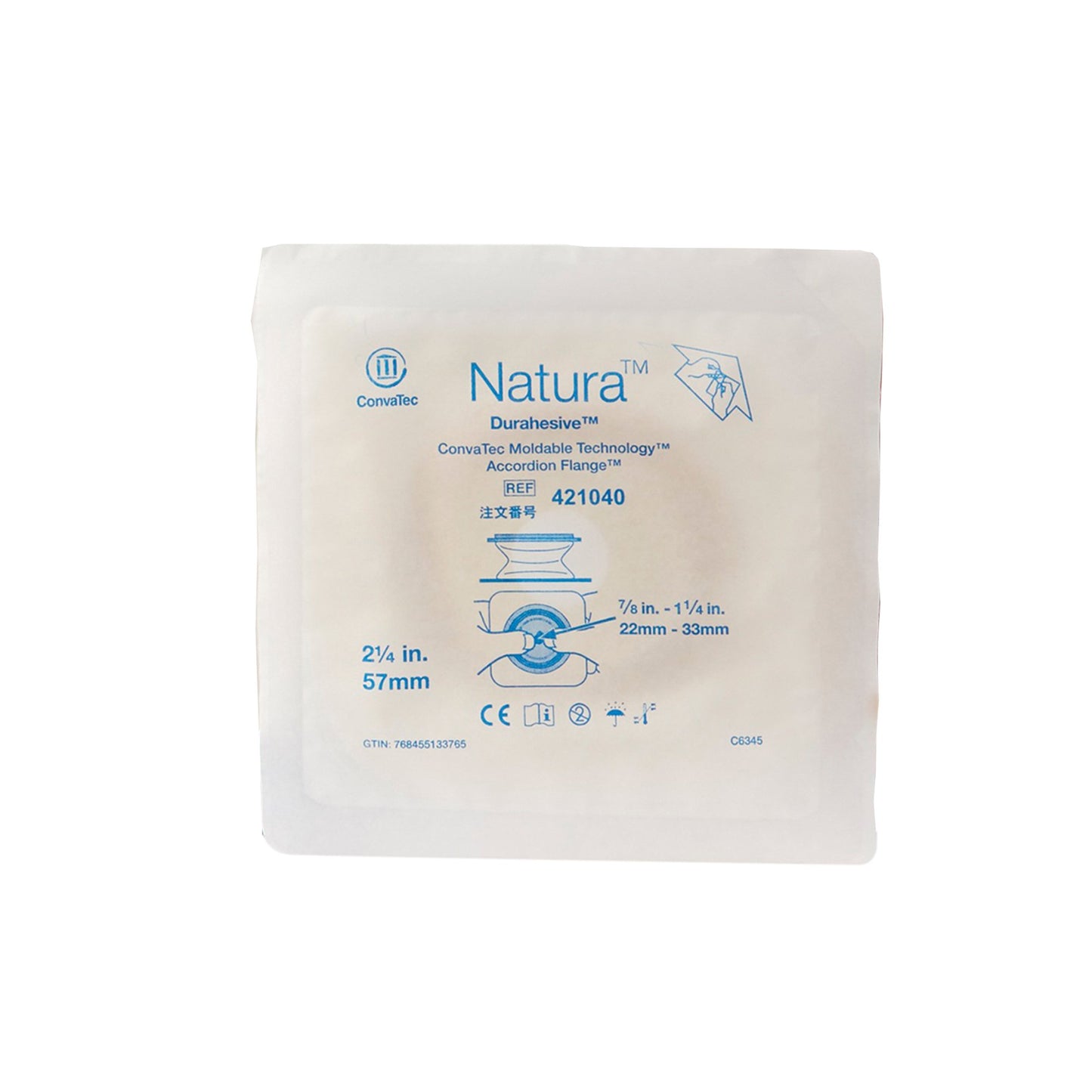 Natura™ Ostomy Barrier Moldable Durahesive® Adhesive 57 mm Flange Sur-Fit® Natura® System Hydrocolloid Tape Collar 7/8 to 1-1/4 Inch Opening (1087911_BX)