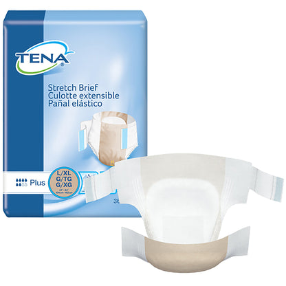 TENA® Stretch™ Plus Unisex Adult Incontinence Brief Large / X-Large Disposable Moderate Absorbency (959406_PK)